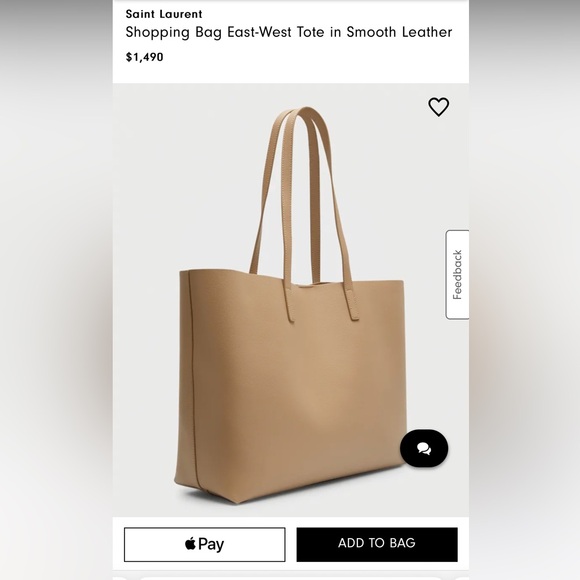 NWT Saint Laurent East/West Tote Bag, dark beige - Picture 6 of 16